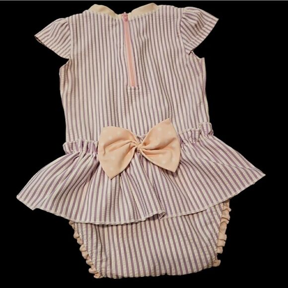 Ruffle button seersucker bathing suit - Picture 4 of 4